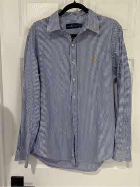 Ralph Lauren Blue & White Pinstripe Dress Shirt